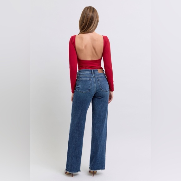 NEW 🎉 Judy Blue Full Size Raw Hem Mid Rise Jeans - Picture 6 of 10